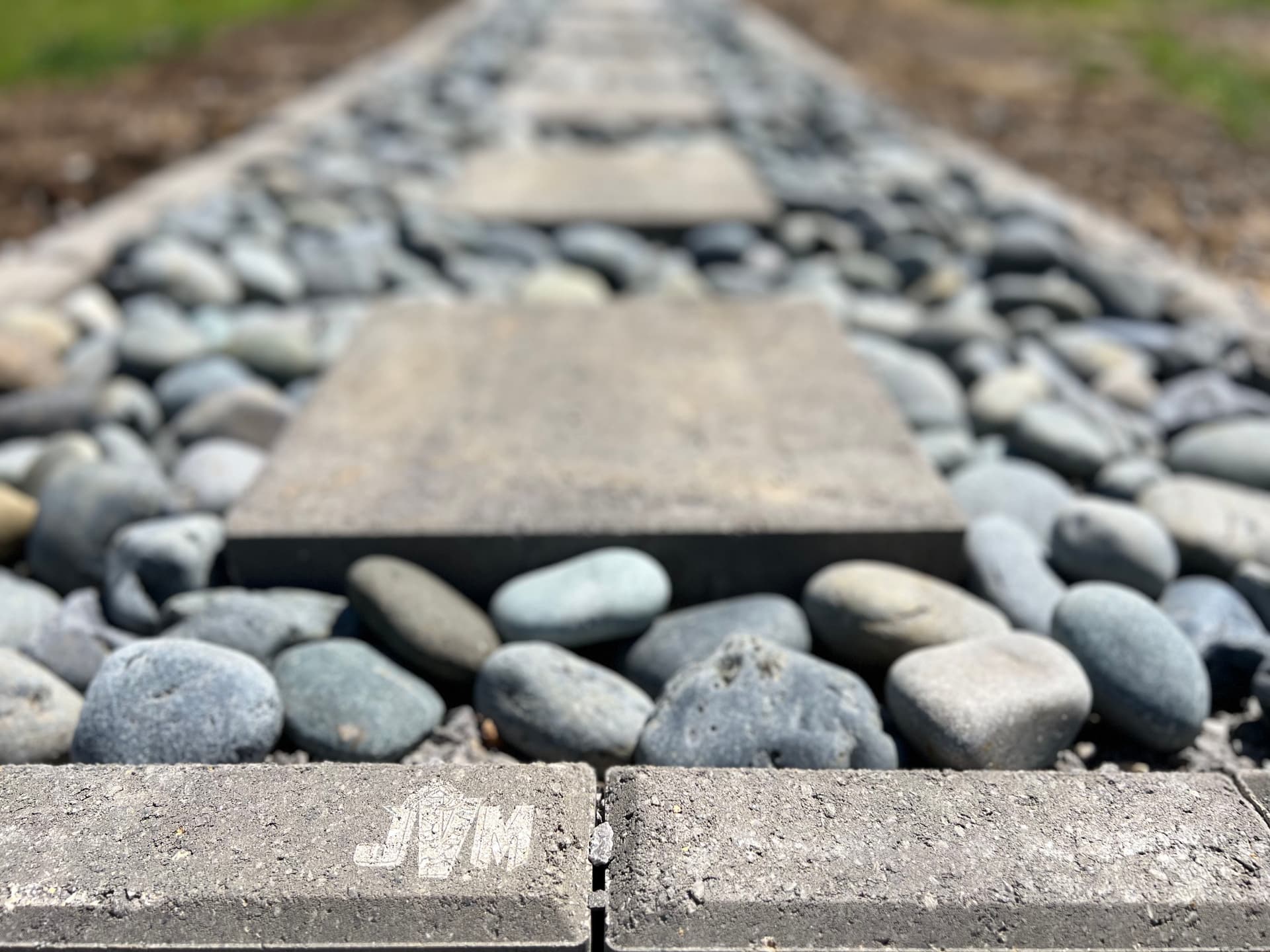 Stepping Stone Walkway with River Rock in Southern Illinois image