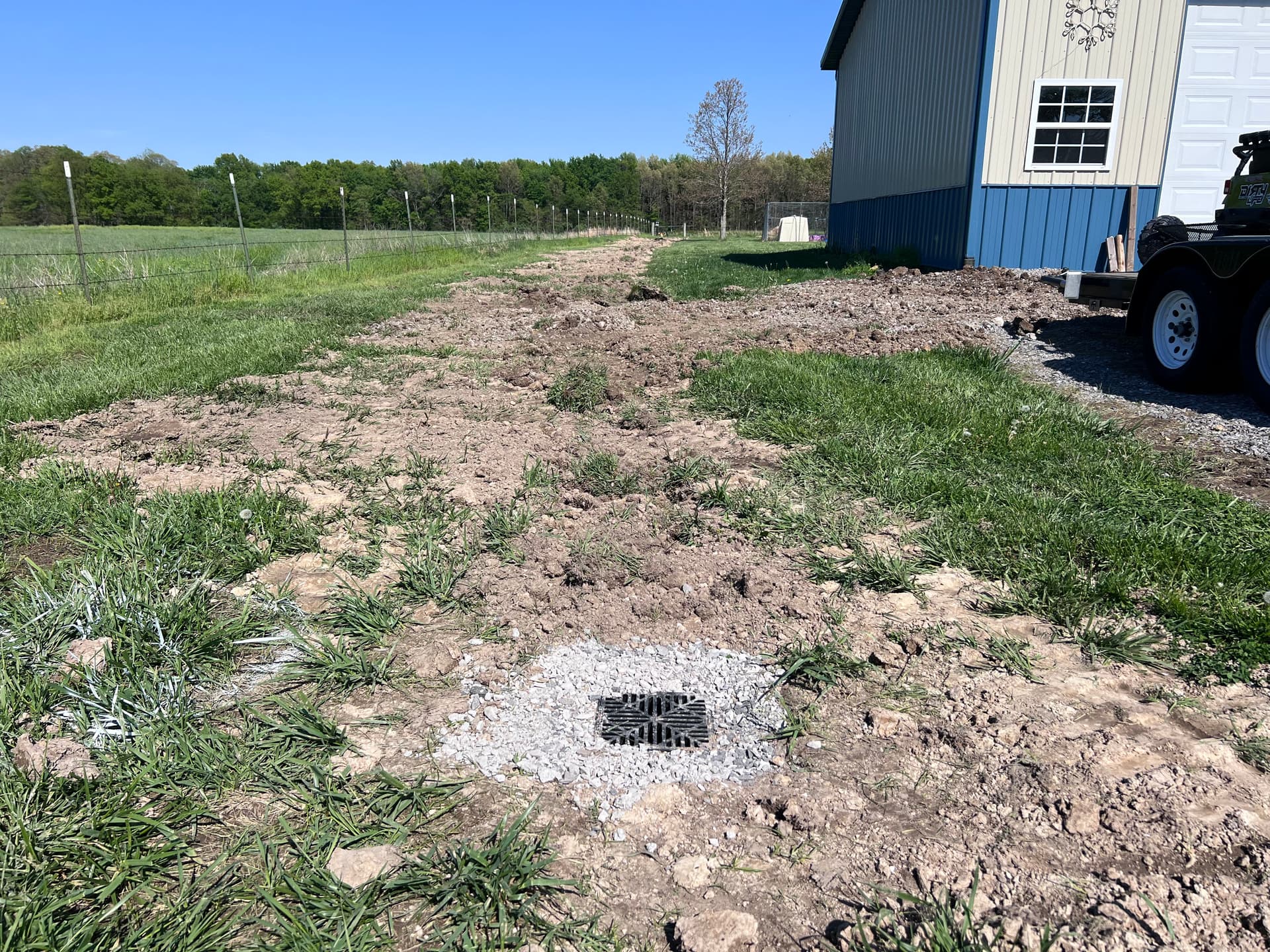 Gallery photos for Catch Basin Drainage Fix Routes Standing Water to Pond in Jefferson County IL: Image #3