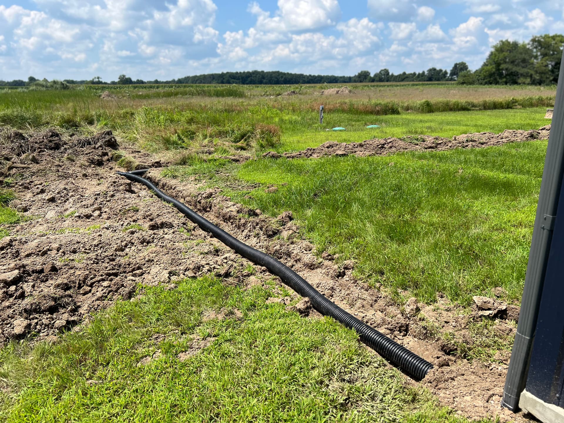 Gallery photos for Underground Gutter Drains and Final Grading in Clay County IL: Image #1