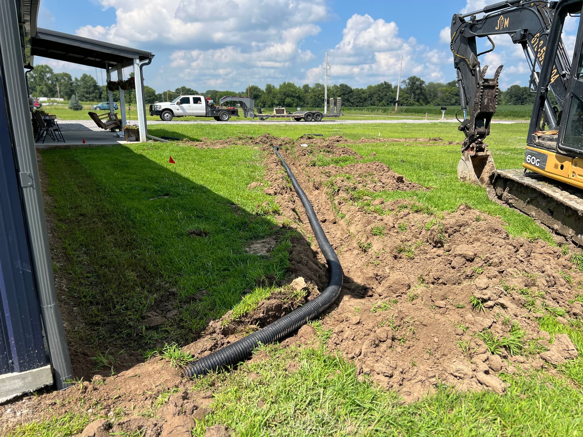 Gallery photos for Underground Gutter Drains and Final Grading in Clay County IL: Image #2