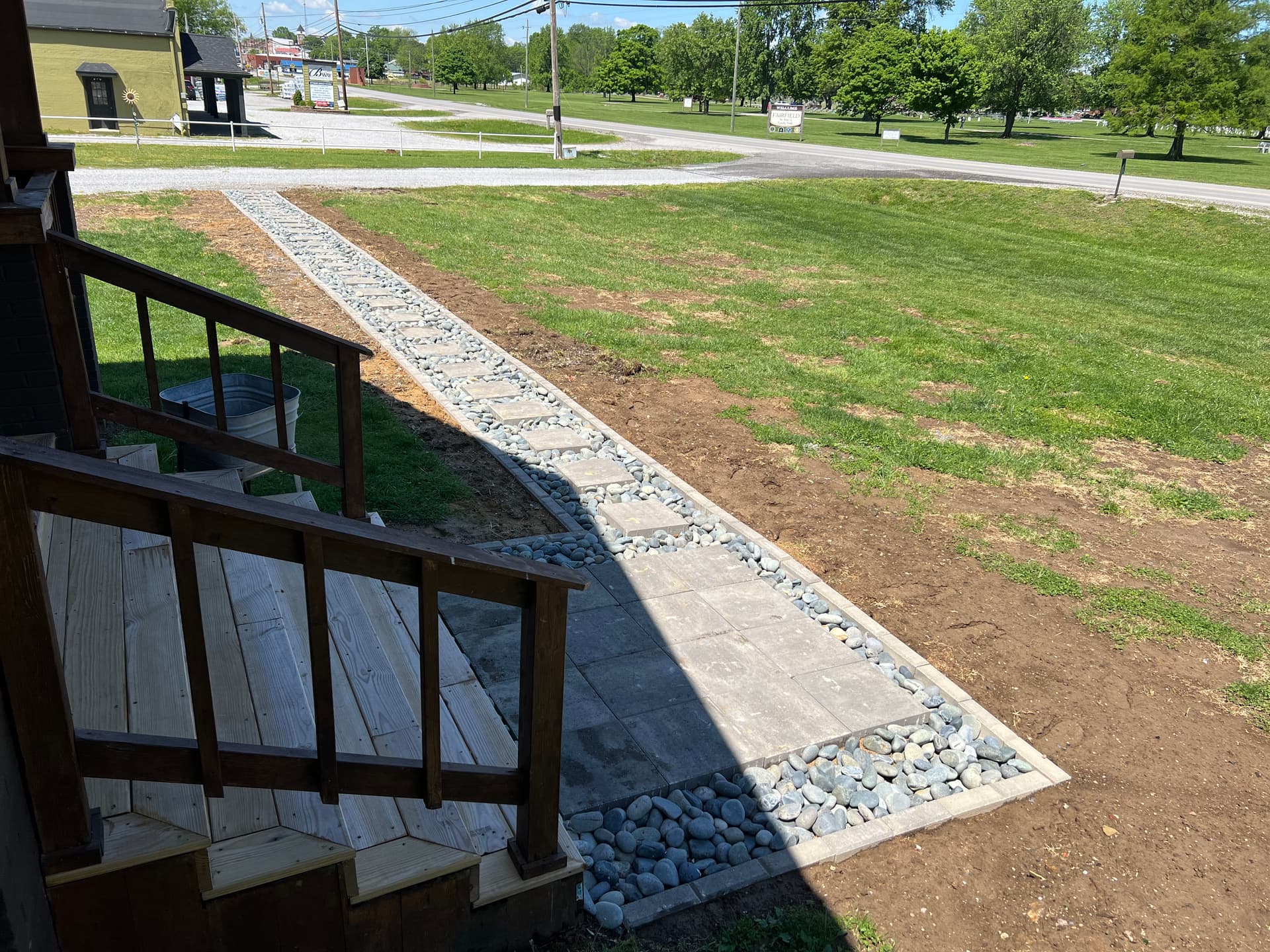 Gallery photos for Stepping Stone Walkway with River Rock in Southern Illinois: Image #2