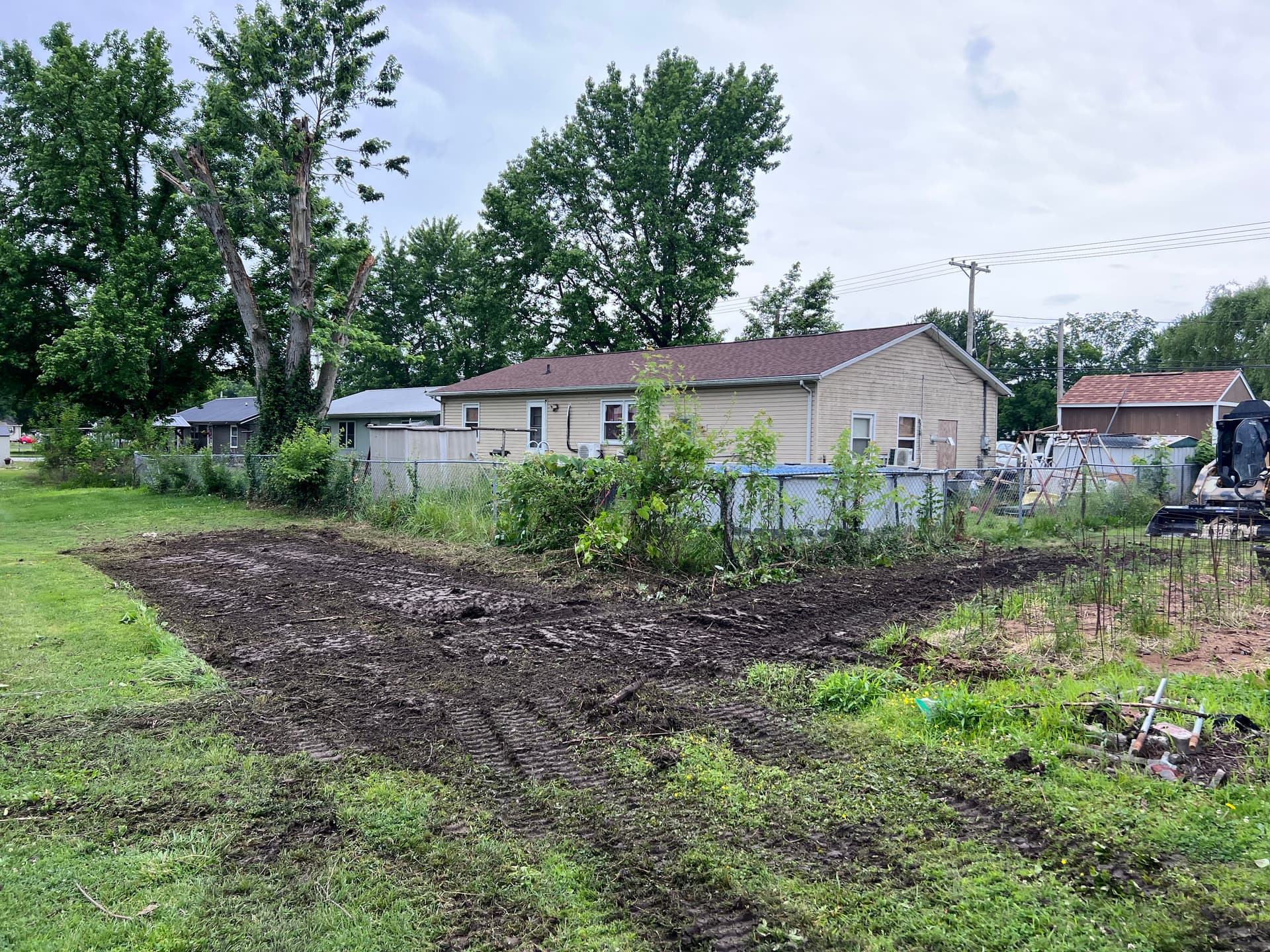 Gallery photos for Overgrown Garden Area Cleared and Graded in Clay County IL: Image #1